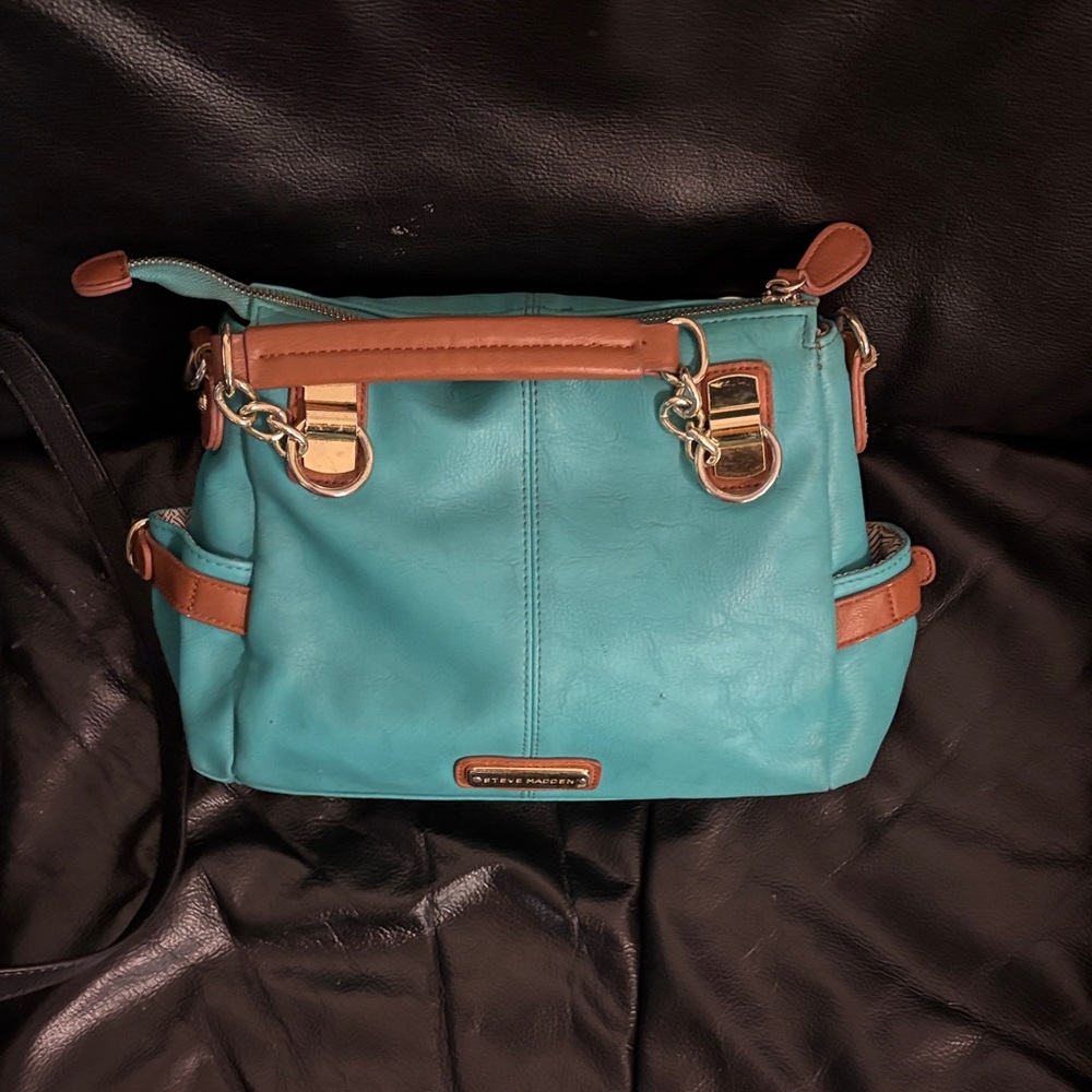 Steve maddenTurquoise and Tan hand Bag